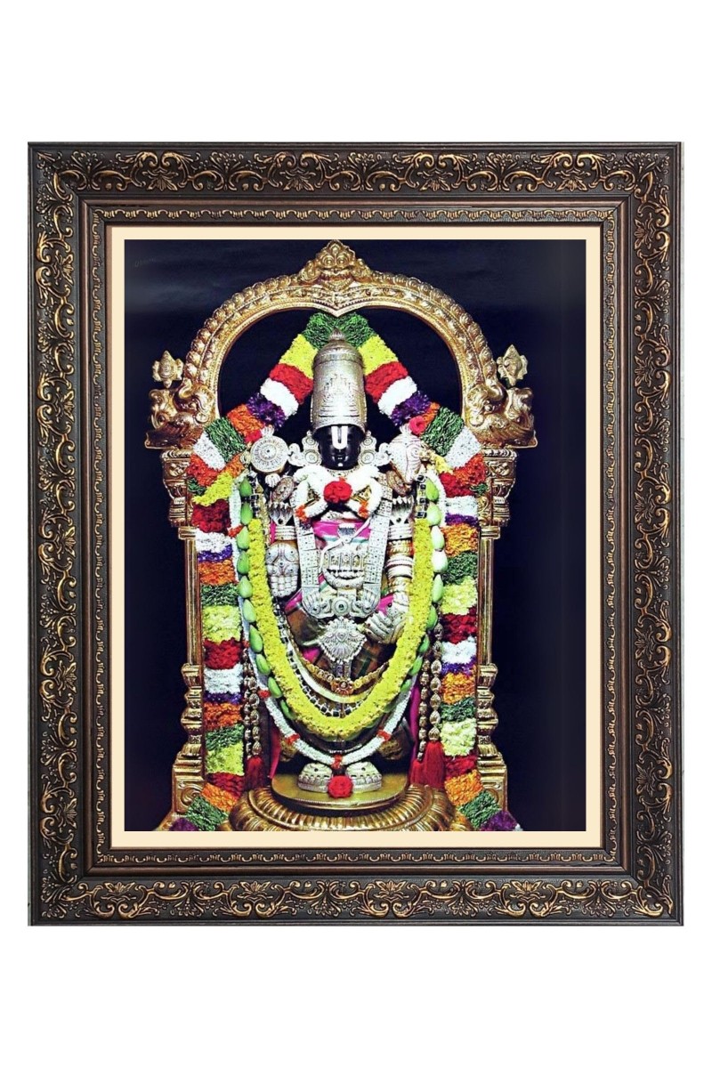 Lord Tirupati Big Photo Frame - 16x20 Inches for Home & Office Decoration