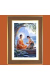 Buddha Teachings Photo Frame - 10x14 Inches, Brown Wooden Frame for Home, Office & Temple Decoration