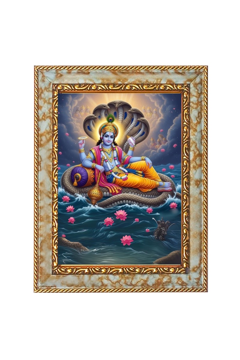 Lord vishnu Digital Print Photo 6.7x8.7 inches - Vibrant Religious Wall Art for Home or Office Decor.