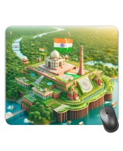 Customized Beautiful India View Picture Sublimation Mouse Pad | 8 X 7.5 Inch | Smooth Cloth Surface | Non-Slip Rubber Base | Personalized Mousepad for Laptop & Desktop (F17390)