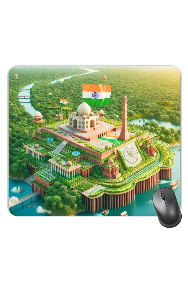 Customized Beautiful India View Picture Sublimation Mouse Pad | 8 X 7.5 Inch | Smooth Cloth Surface | Non-Slip Rubber Base | Personalized Mousepad for Laptop & Desktop (F17390)