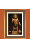 Lord Hanuman Photo Frame - 14x18 Inches, Brown Wooden Frame for Home, Office & Temple Decoration