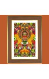 Kathakali Classical Dance Photo Frame - 10x14 Inches, Brown Wooden Frame for Home, Office & Temple Decoration