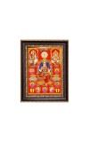 Sri Maa Ashta Lakshmi, Sri Ganeshji, Sri Maa Saraswati and Kuber Digital Print Photo 6.7x8.7 inches - Vibrant Religious Wall Art for Home, Office and Temple Decor.