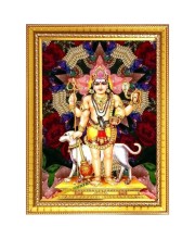 Kala bhairava Photo Frame - 10x14 Inches, Brown Wooden Frame for Home, Office & Temple Decoration