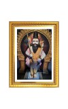 Lord parashuram Photo Frame - 10x14 Inches, Brown Wooden Frame for Home, Office & Temple Decoration