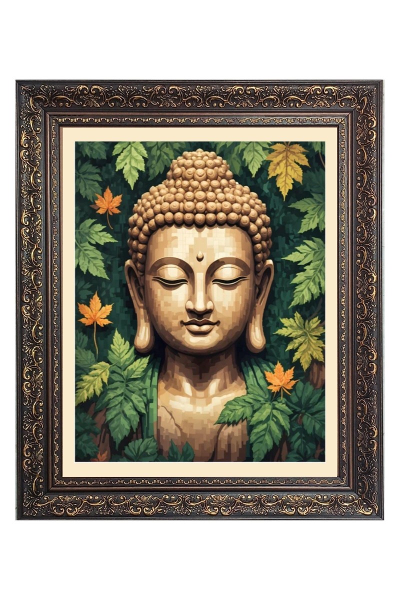 Sri Gautam Buddha Big Photo Frame - 16x20 Inches for Home & Office Decoration