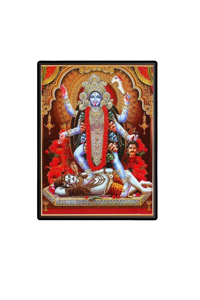 Maa Kaali Laminated Photo - 7x9 Inches, Divine Blessings for Home & Office and Temple Decoration