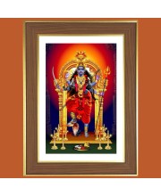 Bhadrakali Photo Frame - 10x14 Inches, Brown Wooden Frame for Home, Office & Temple Decoration