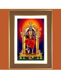 Bhadrakali Photo Frame - 14x18 Inches, Brown Wooden Frame for Home, Office & Temple Decoration
