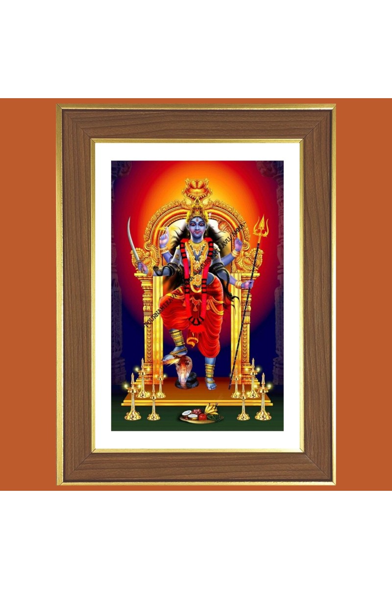Bhadrakali Photo Frame - 14x18 Inches, Brown Wooden Frame for Home, Office & Temple Decoration