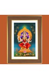 Goddess Durga Photo Frame - 12x16 Inches, Brown Wooden Frame for Home, Office & Temple Decoration