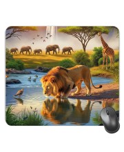 Customized Wild Lion Picture Sublimation Mouse Pad | 8 X 7.5 Inch | Smooth Cloth Surface | Non-Slip Rubber Base | Personalized Mousepad for Laptop & Desktop (F17065)