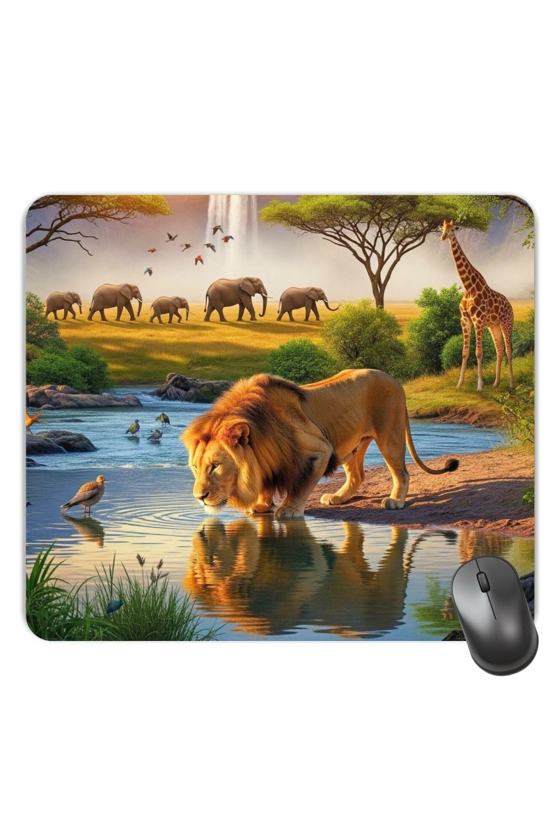 Customized Wild Lion Picture Sublimation Mouse Pad | 8 X 7.5 Inch | Smooth Cloth Surface | Non-Slip Rubber Base | Personalized Mousepad for Laptop & Desktop (F17065)