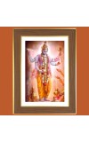 God Vishnu Photo Frame - 10x14 Inches, Brown Wooden Frame for Home, Office & Temple Decoration