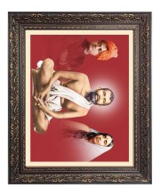 Sri Ramakrishna, Maa Sarada and Swami Vivekananda Big Photo Frame - 16x20 Inches for Home & Office Decoration