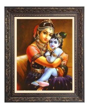 Baby Krishna with Maa yoshda Big Photo Frame - 16x20 Inches for Home & Office Decoration
