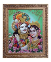 Sri Krishna & Sri Radha Big Photo Frame - 16x20 Inches for Home & Office Decoration