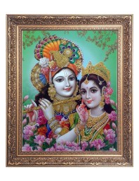 Sri Krishna & Sri Radha Big Photo Frame - 20x24 Inches for Home & Office Decoration