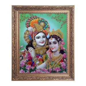 Sri Krishna & Sri Radha Big Photo Frame - 16x20 Inches for Home & Office Decoration Sri Krishna & Sri Radha Big Photo Frame - 16x20 Inches for Home & Office Decoration