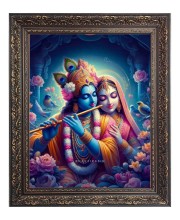 Sri Radha with Sri Krishna Big Photo Frame - 24x28 Inches for Home & Office Decoration