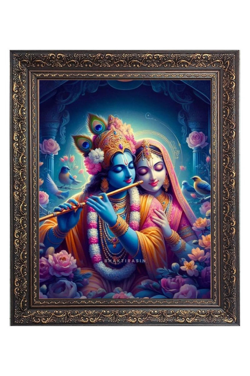 Sri Radha with Sri Krishna Big Photo Frame - 24x28 Inches for Home & Office Decoration