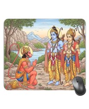 Customized Lord Rama Sita Art Picture Sublimation Mouse Pad | 8 X 7.5 Inch | Smooth Cloth Surface | Non-Slip Rubber Base | Personalized Mousepad for Laptop & Desktop (F16971)
