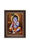 Lord Baby Krishna Digital Print Photo 10.7x12.7 inches (I6016) - Vibrant Religious Wall Art for Home or Office Decor.