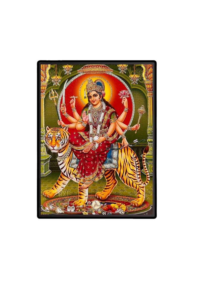 Durga Laminated Photo - 11x13 Inches, Divine Blessings for Home & Office and Temple Decoration