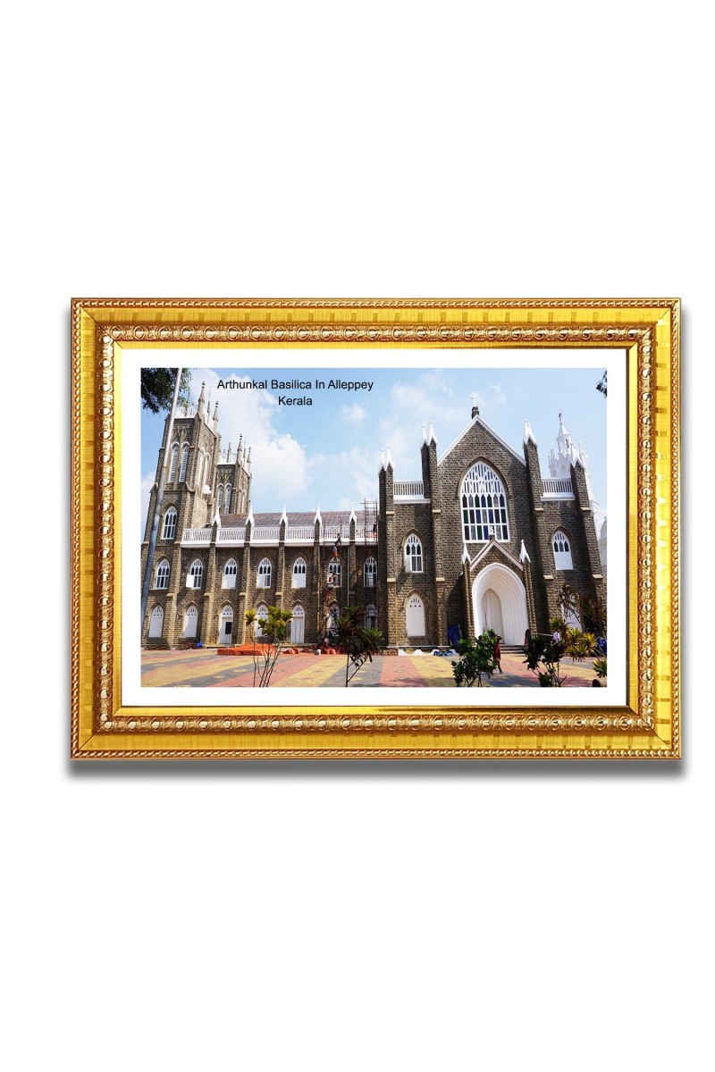 Arthunkal Basilica Church Photo Frame, Beautiful Elegant Framed Wall Art of Iconic Cathedral