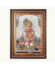 Sri Swaminarayan Color Photo 10x14 Inch - Vibrant Religious Wall Art for Home or Office Decor.