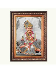 Sri Swaminarayan Color Photo 10x14 Inch - Vibrant Religious Wall Art for Home or Office Decor.