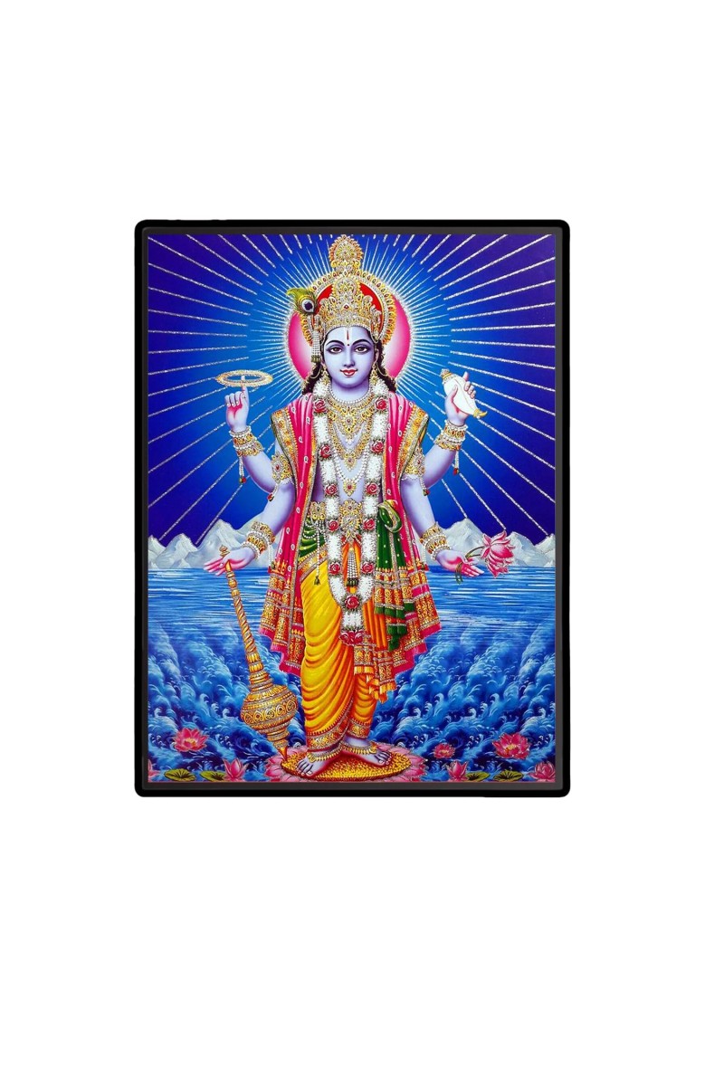 Vishnu Laminated Photo - 5x7 Inches, Divine Blessings for Home & Office and Temple Decoration