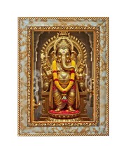 Lord Ganesh Digital Print Photo 10.7x12.7 inches (I5990) - Vibrant Religious Wall Art for Home or Office Decor.