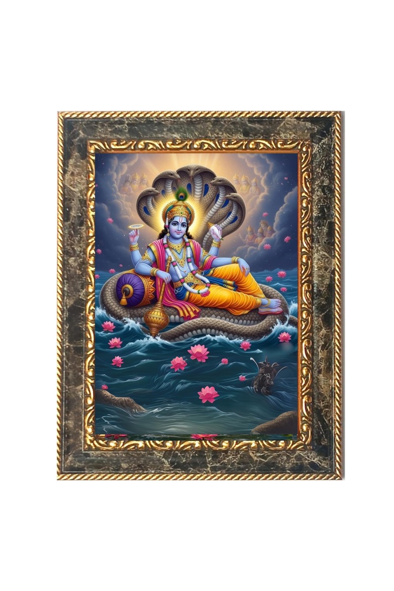 Lord vishnu Digital Print Photo 8.7x10.7 inches (I6100) - Vibrant Religious Wall Art for Home or Office Decor.