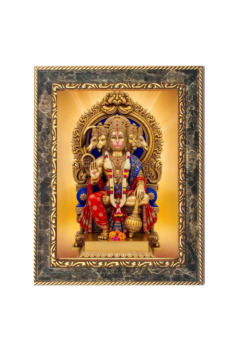 Lord Hanuman Ji Digital Print Photo 6.7x8.7 inches - Vibrant Religious Wall Art for Home or Office Decor.