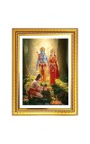 Lord rama and sita and hanuman Photo Frame - 12x16 Inches, Brown Wooden Frame for Home, Office & Temple Decoration