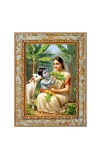 Krishna Yashoda Digital Print Photo 10.7x12.7 inches (I6027) - Vibrant Religious Wall Art for Home or Office Decor.