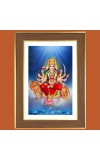 Hindu Kali Goddess Photo Frame - 10x14 Inches, Brown Wooden Frame for Home, Office & Temple Decoration
