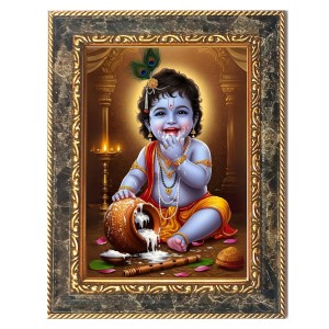 Lord Baby Krishna Digital Print Photo 12.7x14.7 inches (I6015) - Vibrant Religious Wall Art for Home or Office Decor. Lord Baby Krishna Digital Print Photo 12.7x14.7 inches (I6015) - Vibrant Religious Wall Art for Home or Office Decor.