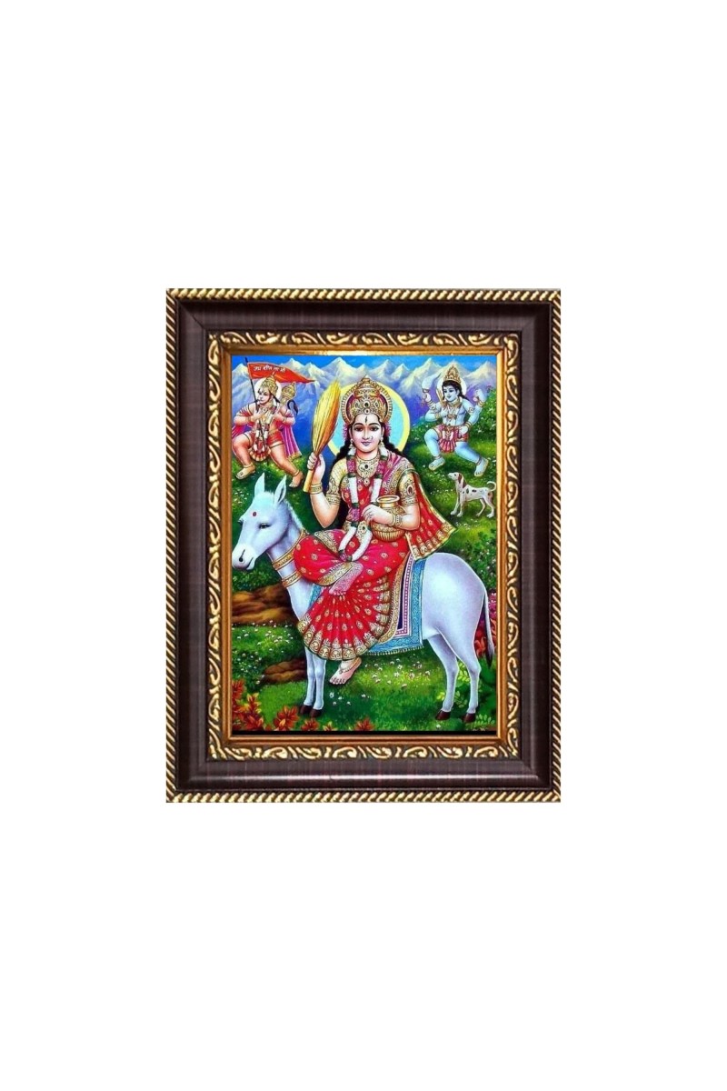 Maa Switala Debi Shitala Maa Digital Print Photo 6.7x8.7 inches - Vibrant Religious Wall Art for Home or Office Decor.