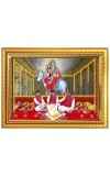 Sheetala Saptami Photo Frame - 14x18 Inches, Brown Wooden Frame for Home, Office & Temple Decoration