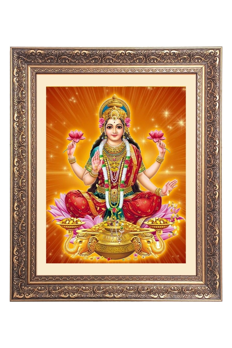 Maa Lakshmi (Laxmi) Big Photo Frame - 16x20 Inches for Home & Office Decoration