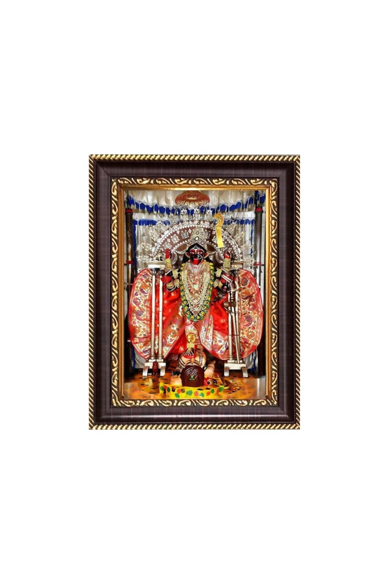 Dakhineswar Ma Kaali Digital Print Photo 6.7x8.7 inches - Vibrant Religious Wall Art for Home or Office Decor.