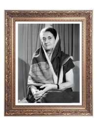 Srimati Indira Gandhi Big Photo Frame - 22x26 Inches for Home & Office Decoration