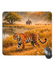 Customized Wild Tiger Picture Sublimation Mouse Pad | 8 X 7.5 Inch | Smooth Cloth Surface | Non-Slip Rubber Base | Personalized Mousepad for Laptop & Desktop (F17320)