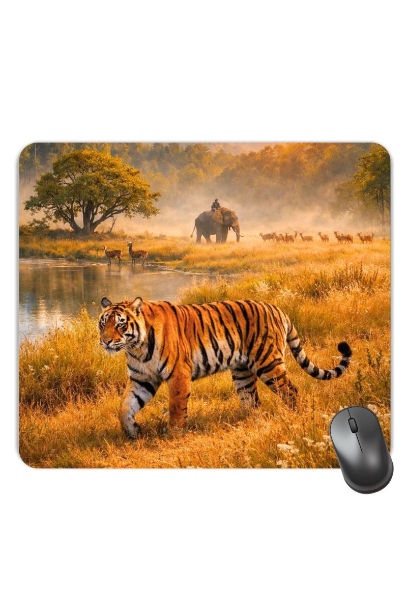 Customized Wild Tiger Picture Sublimation Mouse Pad | 8 X 7.5 Inch | Smooth Cloth Surface | Non-Slip Rubber Base | Personalized Mousepad for Laptop & Desktop (F17320)