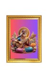 Goddess Maa Saraswati Photo Frame - 14x18 Inches, Brown Wooden Frame for Home, Office & Temple Decoration
