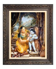 baby Krishna with Maa yoshoda Big Photo Frame - 24x28 Inches for Home & Office Decoration
