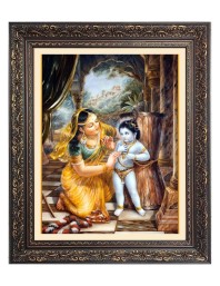 baby Krishna with Maa yoshoda Big Photo Frame - 22x26 Inches for Home & Office Decoration